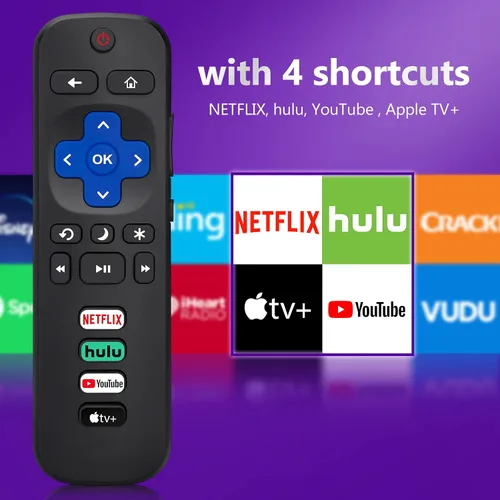 Miniatura 3 de 【Paquete de 2】 para reemplazo remoto Roku-TV, control universal para televisores TCL, ONN, Hisense Roku Para televisores Roku RC280 2 Pack
