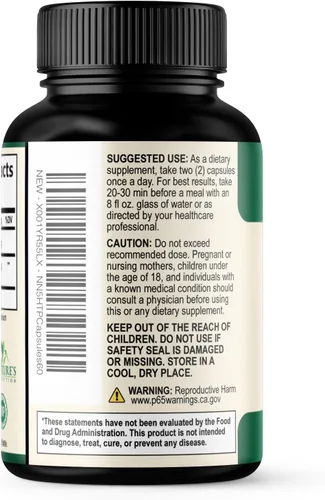 Miniatura 8 de 5 cápsulas de hidroxitriptófano – 180 mg por porción Suplemento 5 HTP más calcio para la salud cerebral y apoyo al sueño, fórmula extra fuerte