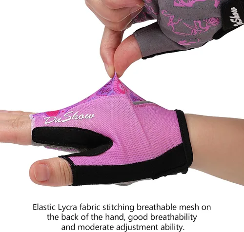 Miniatura 2 de DuShow Guantes de ciclismo acolchados de gel de medio dedo para mujer, antideslizantes, absorben los golpes para ciclismo, ciclismo de montaña