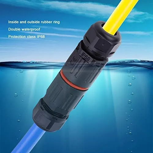 Miniatura 5 de 10 unids IP68 impermeable conector 3pin extensión al aire libre enchufe enchufe cable cable de alambre para coche camión barco interior/exterior