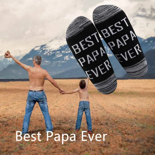 Miniatura 4 de LEVLO Papa Gift Best Papa Ever - Calcetines para el día del padre, regalo para papá, tío, abuelo, regalo de cumpleaños para hombre