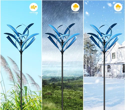 Miniatura 6 de LimeHill Molinillo de viento para patio y jardín, esculturas de viento cinéticas de metal grandes, decoración de patio al aire libre