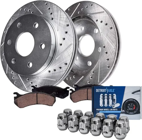 Miniatura 26 de Detroit Axle - 4 rotores de freno para Chevrolet Cruze 2014 2015 [modelos de motores de gas] Rotores de freno de disco perforados y ranurados