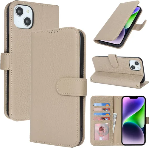 Miniatura 121 de Zouzt Funda para iPhone 11 de 6.1 pulgadas de piel auténtica con 4 ranuras para tarjetas, tarjetero con bloqueo RFID, tapa magnética, función atril