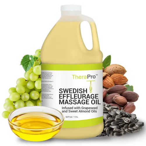 Miniatura 7 de TheraPro Aceite de masaje sueco de efleuraje – 1 galón Aceite de masaje sin perfume, totalmente natural con semilla de uva, almendras, jojoba