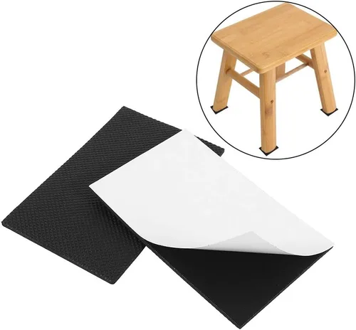 Miniatura 6 de 2 protectores de suelo antideslizantes negros autoadhesivos para muebles, sofá, mesa, silla, almohadillas de goma para estantes, escritorios