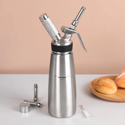Miniatura 4 de Piezas de repuesto para dispensador de crema batida, acero inoxidable, 3 consejos de decoración, 3 consejos de decoración, soporte de cargador
