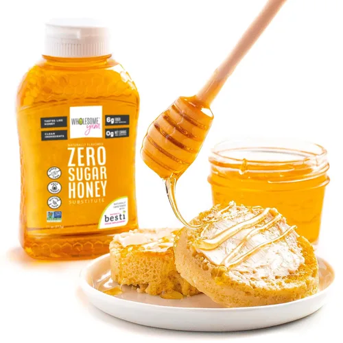 Miniatura 5 de Wholesome Yum - Sustituto de miel sin azúcar (Keto) - Alternativa natural a la miel sin azúcar con fruta monje y alulosa - Cero carbohidratos netos