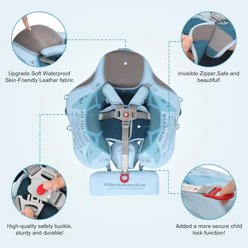 Miniatura 4 de Flotadores para bebé para piscina con dosel toldo de protección solar extraíble Mambobaby Float No Inflable Mejora Añadir cola Evitar Voltear