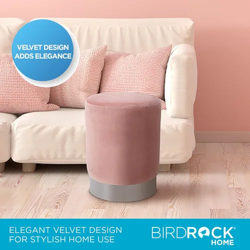 Miniatura 6 de BIRDROCK HOME Otomana Redonda Reposapiés – Diseño Moderno Suave Acolchado – Ideal para Sala de Estar, Dormitorio – Reposapiés Compacto, Silla