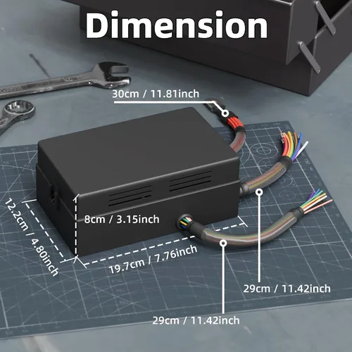 Miniatura 2 de DaierTek Caja de Relés 12V Bloque de Relé de 10 Vías y Panel de Fusibles de Cuchilla ATC/ATO de 10 Vías Caja de Fusibles y Relés Precableada a