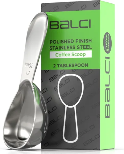 BALCI - Cuchara de café de acero inoxidable (cuchara de 2 cucharadas) Cuchara medidora exacta para café, té, azúcar, harina y más 2 cucharadas de
