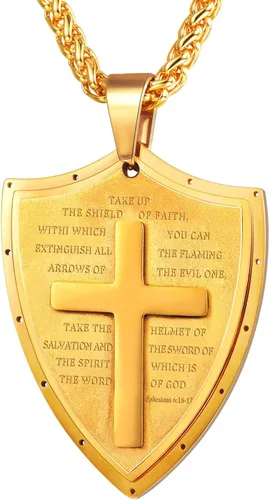Miniatura 19 de U7 Saint Benedict/Michael Medal Necklace, 316L Stainless Steel Virgin Mary Necklace for Men Women, Bible Verse Protection Necklace Catholic