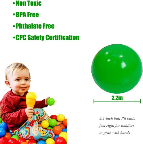 Miniatura 3 de LANGXUN 50 100 200 400 Bolas de Pelotero de Plástico Suave para Niños, Regalo para Cumpleaños de Bebé o Niño Pequeño, Navidad, Pelotero con Tienda