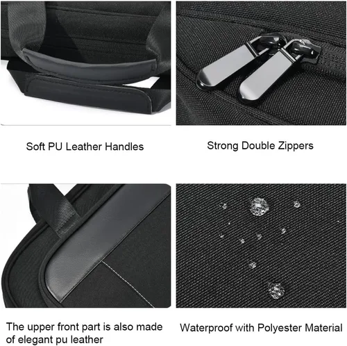 Miniatura 5 de zhongningyifeng Maletín para portátil de negocios de 14-15.6 pulgadas, bolsa de mensajero multifuncional impermeable para viajes y oficina