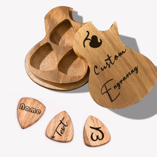 Miniatura 8 de Púas de guitarra pesada personalizadas, nombre de texto, imagen, paquete de 6 con estuche para llavero, personalizado para añadir tu propio logotipo