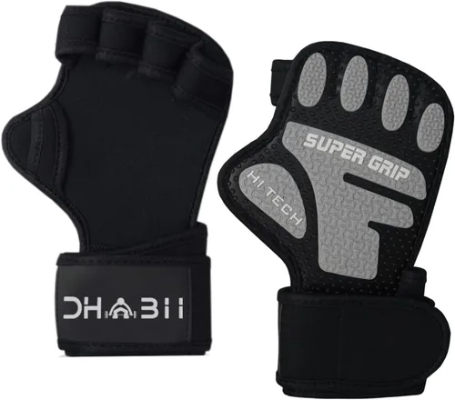 Miniatura 6 de Guantes de levantamiento de pesas súper agarre para hombres y mujeres, guantes de gimnasio ventilados con muñequeras de 16 pulgadas, ideales