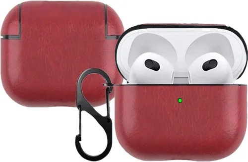 Miniatura 7 de Funda de cuero compatible con AirPods de 3ª generación, totalmente envuelto, portátil, a prueba de golpes, llavero para Apple 3, carga para mujeres