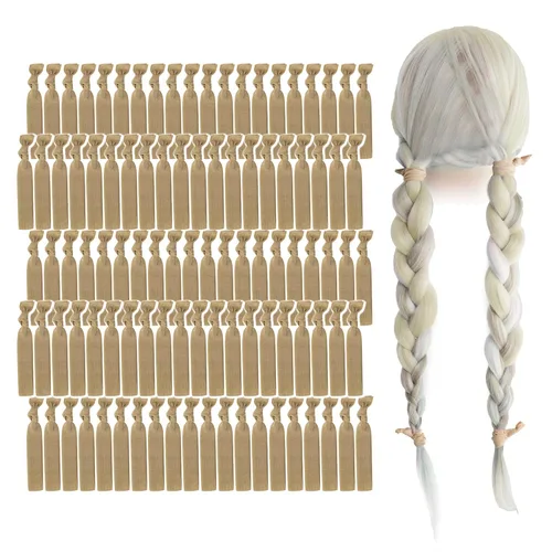 Miniatura 45 de MEEDEE Paquete de 100 lazos para el cabello, color negro, sin pliegues, nudos suaves para mujeres, sin daño, adecuado para colas de caballo, yoga