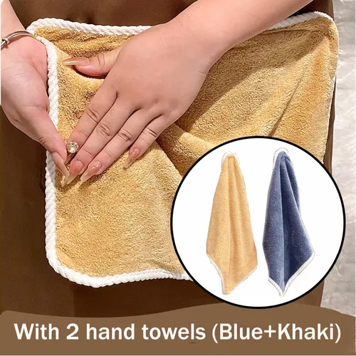 Miniatura 4 de Delantal con toalla, 2 toallas de mano y bolsillo XL, para arte, enseñanza, cocina, cocina, limpieza, jardinería, hogar