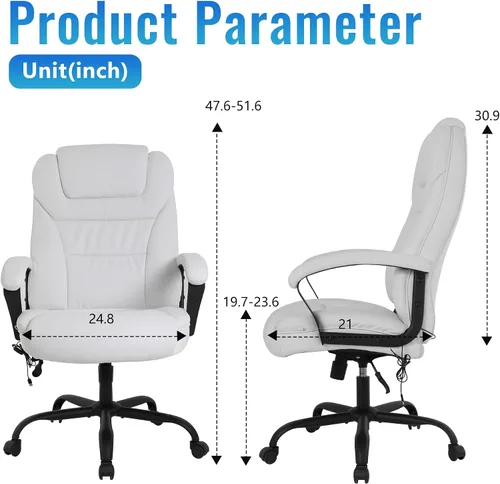 Miniatura 3 de PayLessHere Silla de oficina grande y alta, silla de escritorio, ergonómica, para computadora, soporte lumbar, respaldo alto, piel sintética