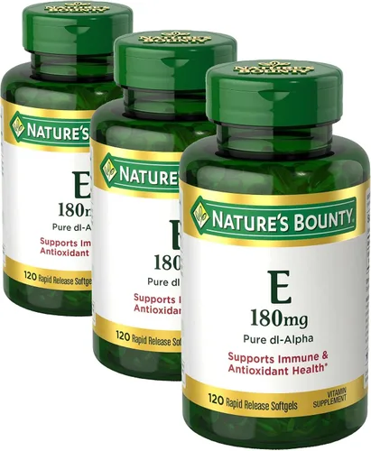Nature's Bounty Píldoras de vitamina E y cápsulas blandas de suplemento, apoya la salud antioxidante, 400iu, 120 unidades (paquete de 3)