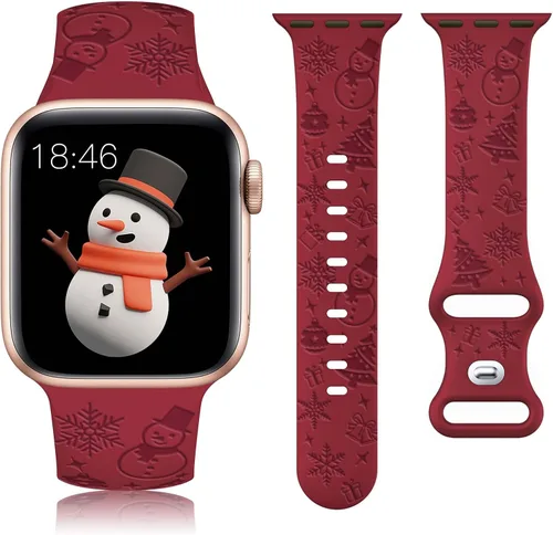 Miniatura 13 de W-RARA Correa grabada de Halloween compatible con Apple Watch Band de 1.496 in 1.575 in 1.614 in 1.654 in 1.732 in 1.772 in 1.929 in para mujeres