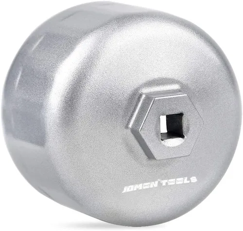 JDMON Llave de filtro de aceite de 16 flautas de 3.386 in compatible con tapas de carcasa estilo cartucho Volvo y BMW