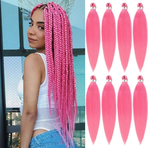 Miniatura 24 de Cabello Trenzado Ombré Pre-Estirado 26 Pulgadas Ombré Marrón 8 Paquetes/Lote Trenza Fijación con Agua Caliente Cabello Sintético Profesional
