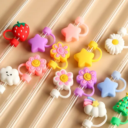 Miniatura 3 de Stanley - 2 fundas de silicona para popotes de 40 y 30 onzas, bonitos topes de pajita, tapa de tapón para popotes reutilizables (negro)