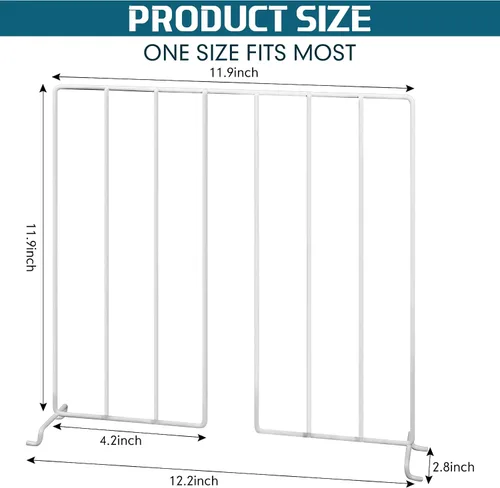 Miniatura 3 de Sawysine Paquete de 20 divisores de alambre para estantes de armario, organizador vertical de 12 pulgadas para ropa, bolso, almacenamiento