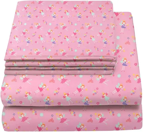 Miniatura 14 de Juego de sábanas tamaño individual para niños y niñas, sábanas para niños, linda sábana de cama, incluye sábana plana, ajustable y funda de Azul