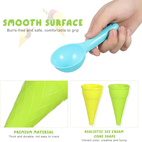 Miniatura 2 de Toddmomy Juguetes para niños pequeños, 10 piezas de plástico para helados, juegos de arena para niños, juego sensorial al aire libre para niños
