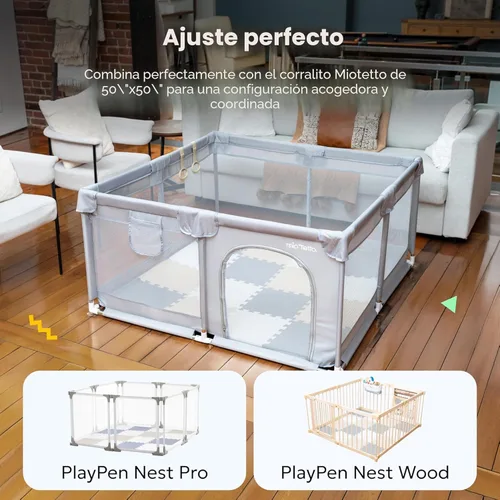Miniatura 9 de MioTetto Tapete de juego para bebé, baldosas de espuma suave para el suelo para niños. Baldosas de espuma entrelazadas ajustables, se adapta a