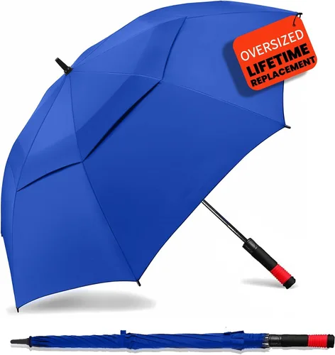 Miniatura 10 de SIEPASA Paraguas de golf grande de 62/68/72 pulgadas, paraguas de golf de apertura automática, extra grande, doble toldo ventilado, resistente al