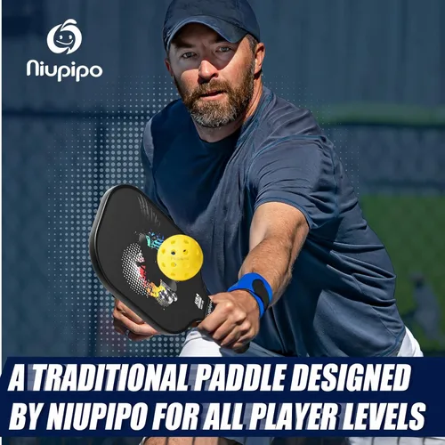 Miniatura 6 de niupipo Pickleball Paddles Set of 2/4/1, USAPA Approved Carbon Fiber & Fiberglass Hybrid, Easy Power, Polypropylene Honeycomb Core, Cushioned 4.72