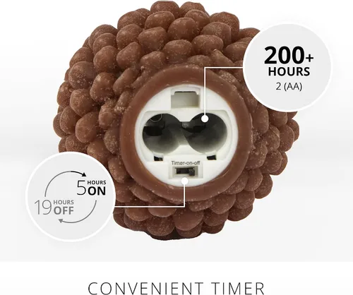 Miniatura 3 de Luminara Pinecone - Velas sin llama, con acabado marrón tiza, figuras de piña, velas LED de cera real sin perfume, funcionan