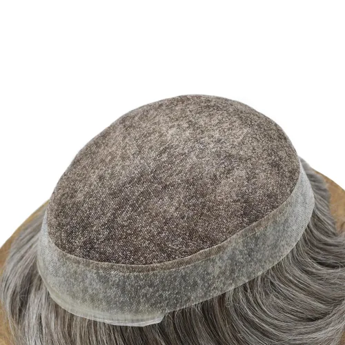 Miniatura 48 de French Lace Mens Toupee Sistema de cabello humano Toupee para hombres Pieza de cabello humano real invisible PU línea capilar natural protesis