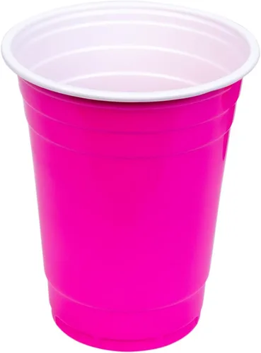 Miniatura 3 de Glad Paquete divertido de vasos de plástico en 4 colores: rosa, verde, azul y amarillo, vasos resistentes para fiesta en colores brillantes, ideales