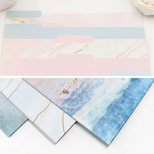 Miniatura 6 de bloom daily planners Carpetas decorativas para archivos, juego de seis organizadores de tamaño carta (8.5 x 11 pulgadas), pestañas de corte de 1/3