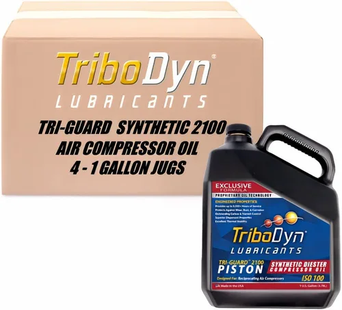 Miniatura 11 de Tri-Guard 2100 Aceite de compresor de aire sintético para compresores de pistón - 8,000 horas de vida, ISO 100 SAE 30 sin detergente (1 galón)
