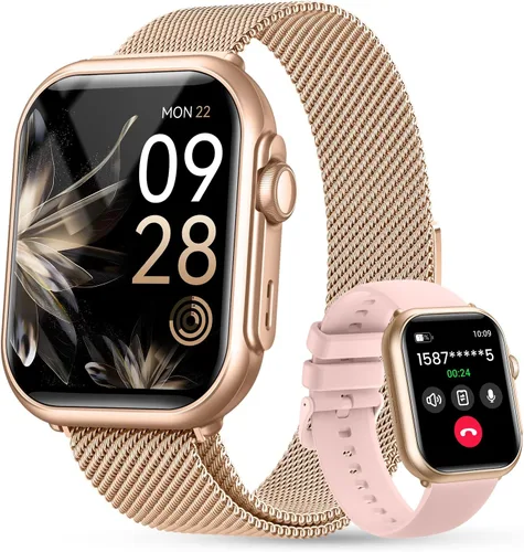 Smart Watch for Women for iPhone Android: 1.85" Smart Watch with 30 Days+ Battery Life Make/Recive Call Heart Rate SpO2 Sleep Monitor 120+ Sport