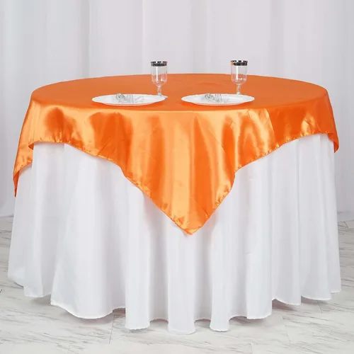Miniatura 28 de Efavormart Paquete de 5 Sobremanteles Cuadrados de Satén de 60" para Decoraciones de Mesa de Bodas, Catering y Fiestas, Cubierta de Mantel Negro