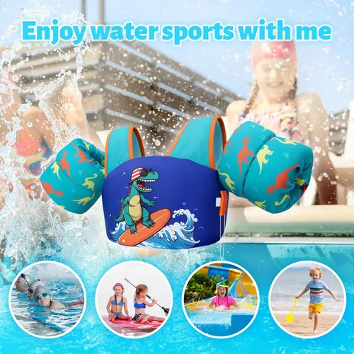 Miniatura 2 de Chaleco de natación para niños pequeños, chaleco salvavidas de 30 a 50 libras, chaleco salvavidas aprobado por la Guardia Costera de Estados Unidos