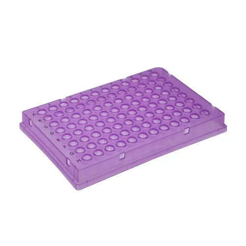 Placa PCR de 96 pocillos con faldón completo, pared ultrafina, púrpura, 10 placas/unidad