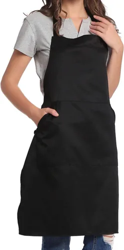 BIGHAS - Delantal ajustable con babero y lazos largos, disponible en 18 colores, ideal para chefs, cocina, hogar, restaurante, mujeres, hombres,