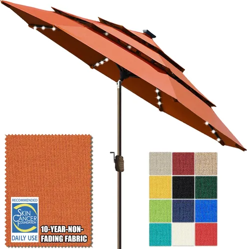 Miniatura 48 de EliteShade - Sombrilla solar de 9 pies / 2.74 metros, con 80 luces LED para patio, mesa al aire libre, con ventilación y cubierta que no se decolora