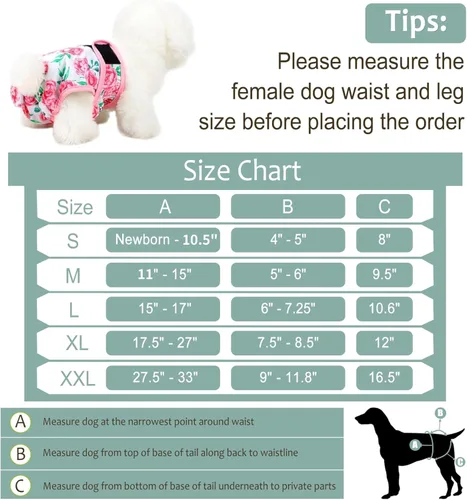 Miniatura 108 de Pañales lavables para perros, para hembras caninas, reutilizables, para periodo de celo, altamente absorbentes, para incontinencia, con broches