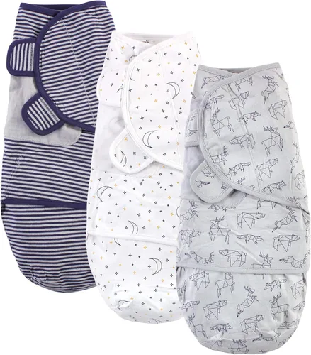 Miniatura 11 de Touched by Nature Envolturas unisex de algodón orgánico para bebé, paquete de 3 corazones, 0-3 meses