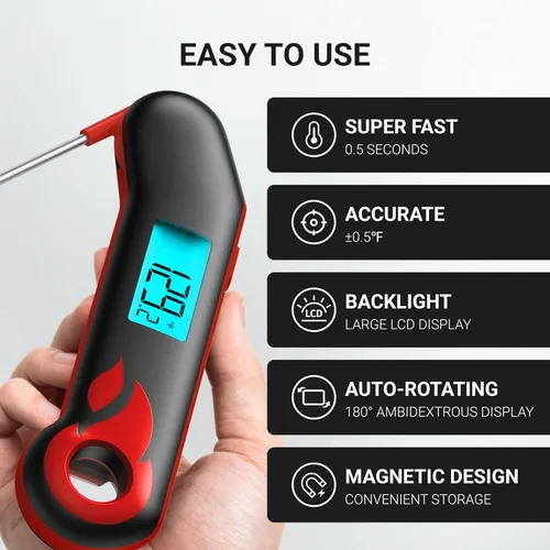 Miniatura 2 de ThermoMaven - Termómetro profesional para carne, lectura instantánea en 0.5 seg, precisión certificada NIST ±0.5°F, impermeabilidad IP67, pantalla